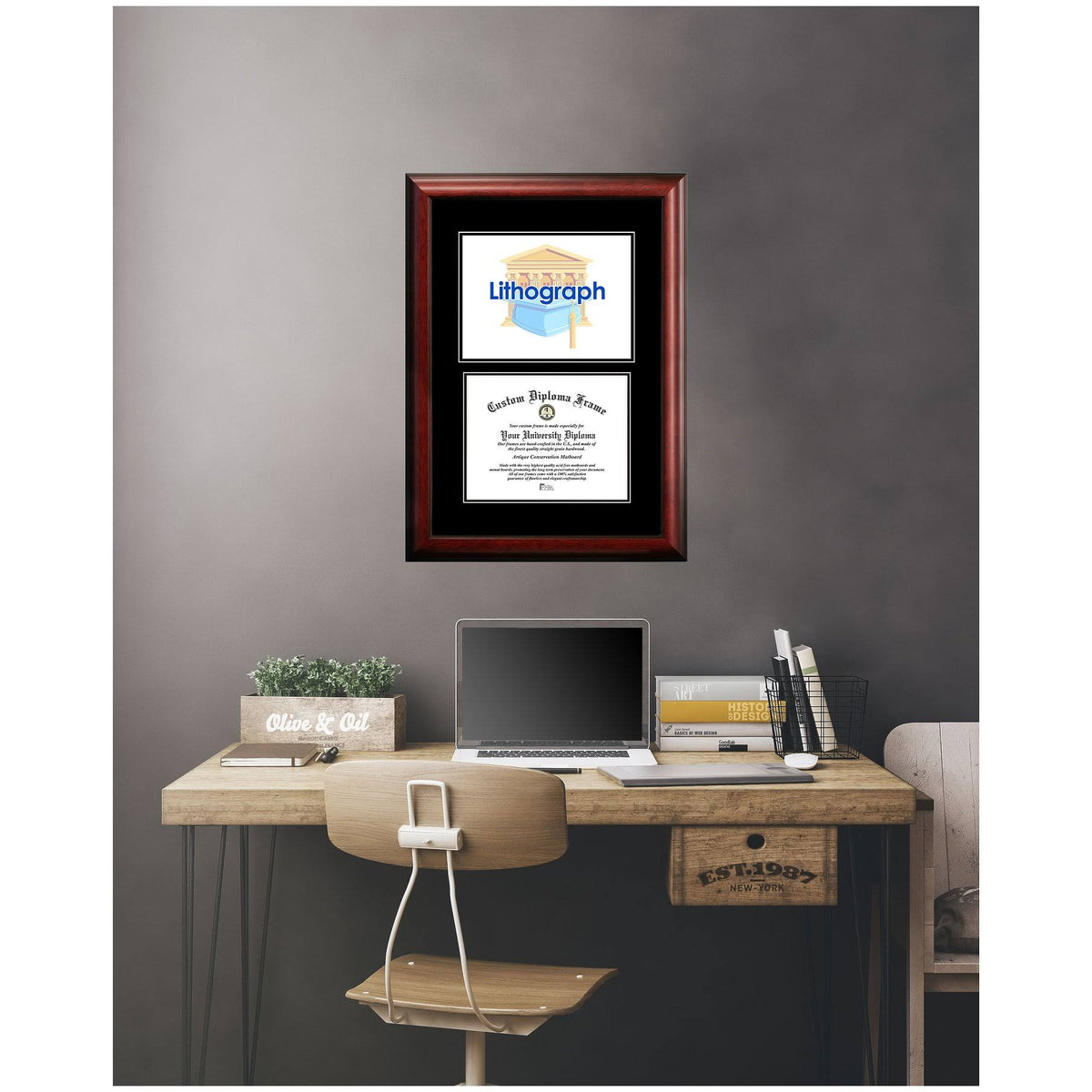 14 x 11 in. Satin Mahogany Diploma Frame G167770