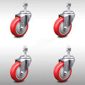 4 inch Swivel Threaded Stem Caster Set H271660