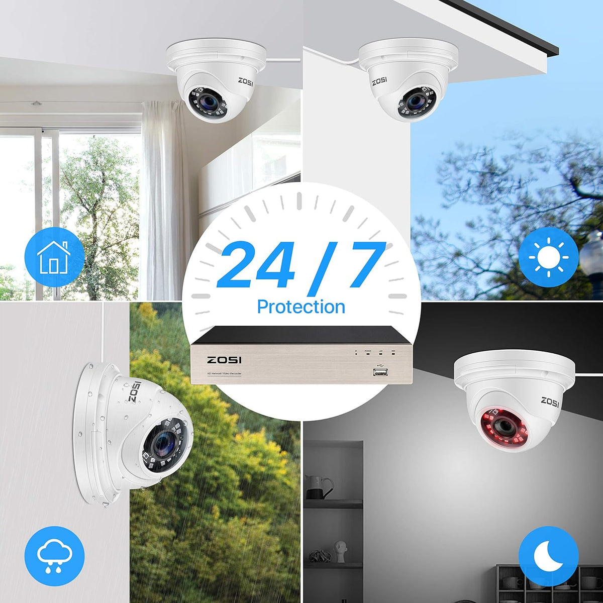 8CH 5MP PoE Security Camera System with 2TB HDD P23989
