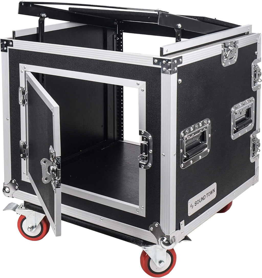 10U ATA Rack Case with 11U Slant Mixer Top and Casters R36732