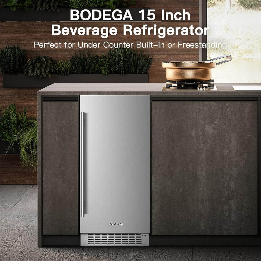 15 Inch Stainless Steel Beverage Refrigerator 100 Cans P70908