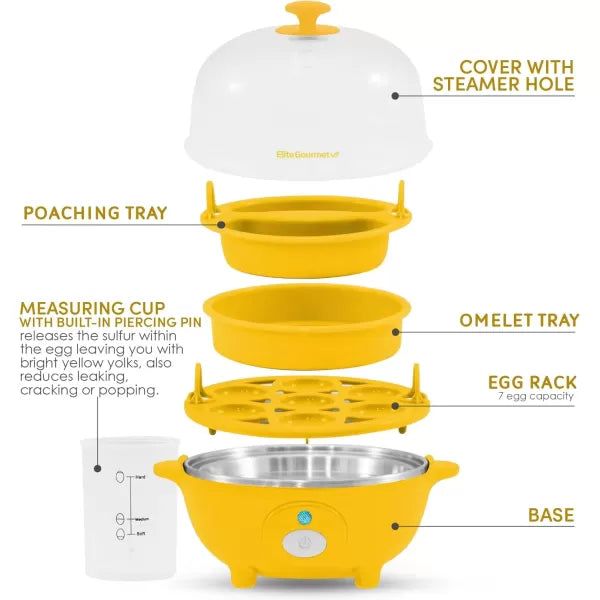 Electric 7 Egg Capacity Cooker with Auto Shut-Off BPA Free K21466