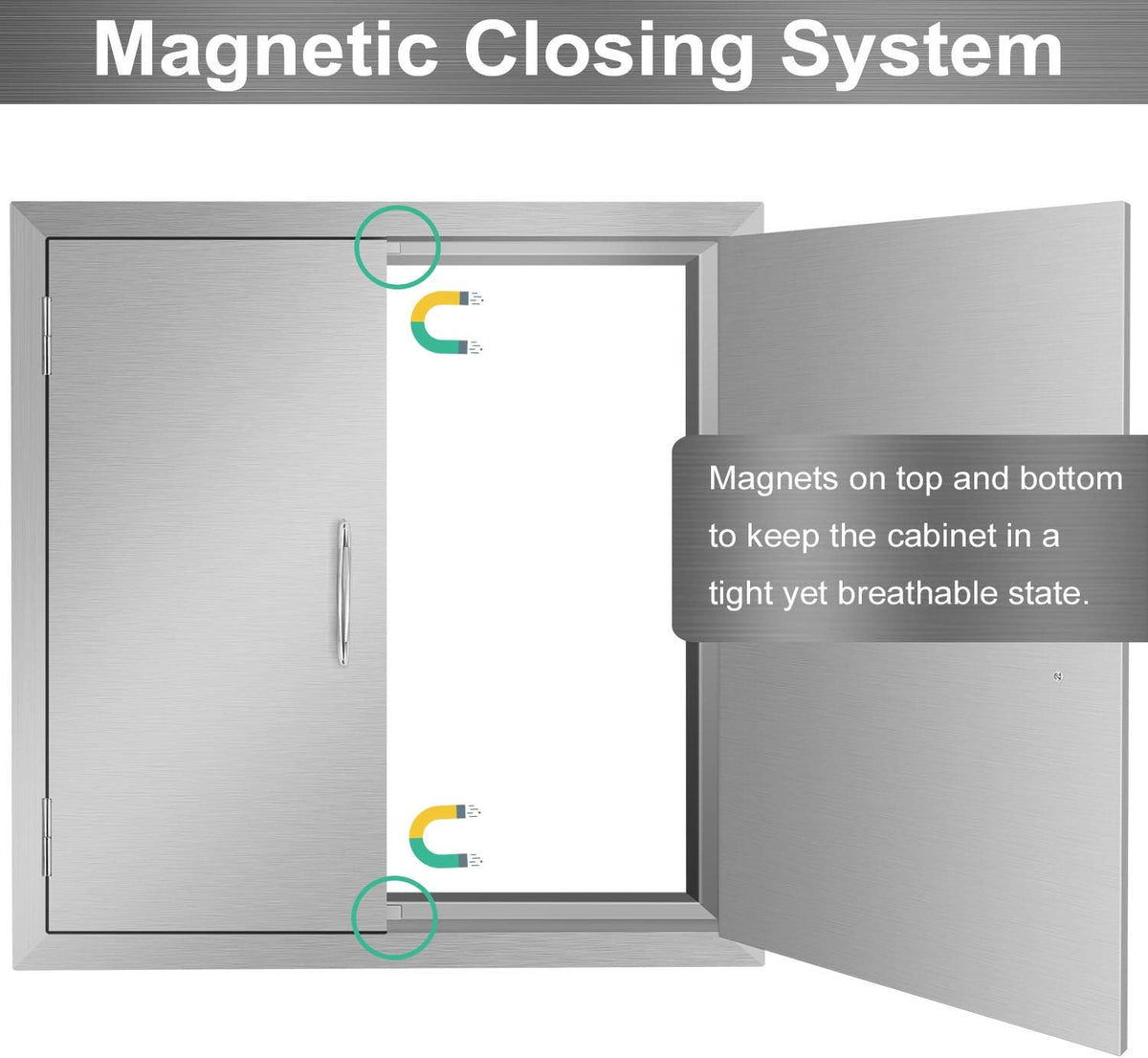Stainless Steel Double Wall Outdoor Kitchen Doors 31W x 24H Inch X3207