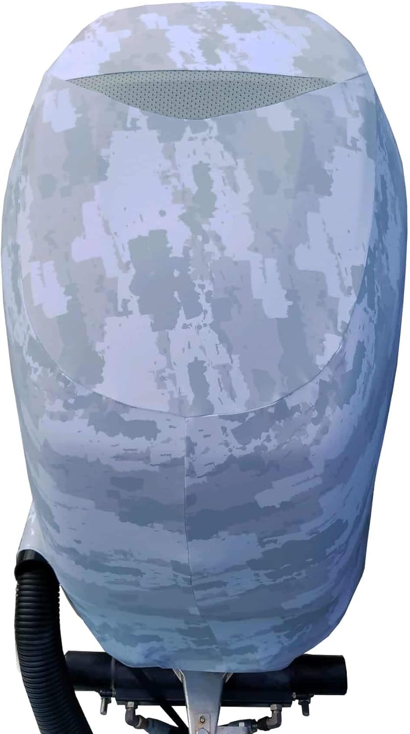 Grey Digital Camo Outboard Motor Cover N442800
