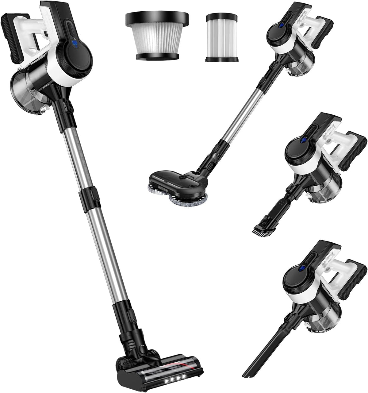 Cordless Vacuum Cleaner 26Kpa Lightweight Handheld Stick Vacuum with Electric Mop E494463
