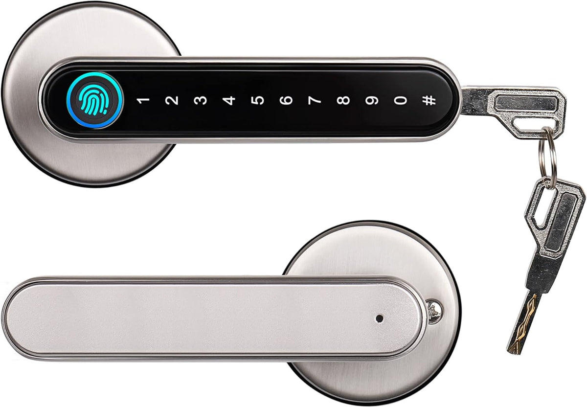Fingerprint Keyless Entry Door Lock with App Code Key WiFi Black Pack of 2 B65740