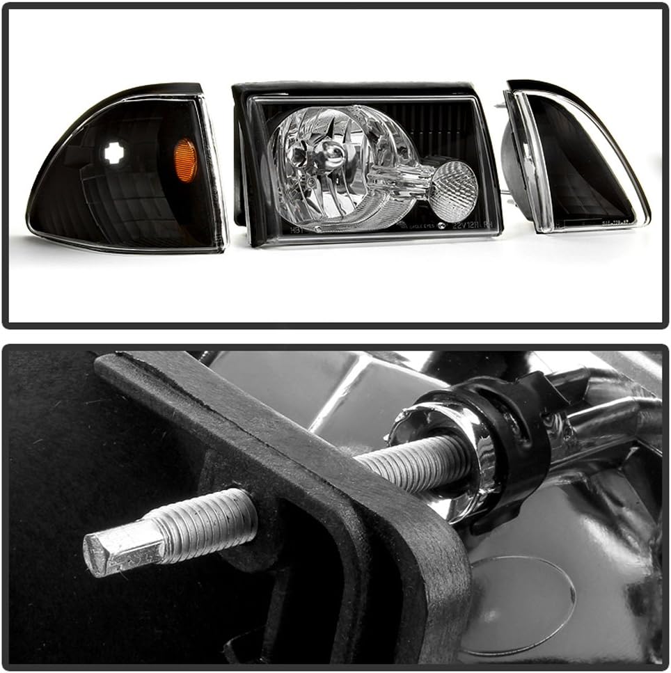 Black Headlights with Corner Signal Lights Set Y8416