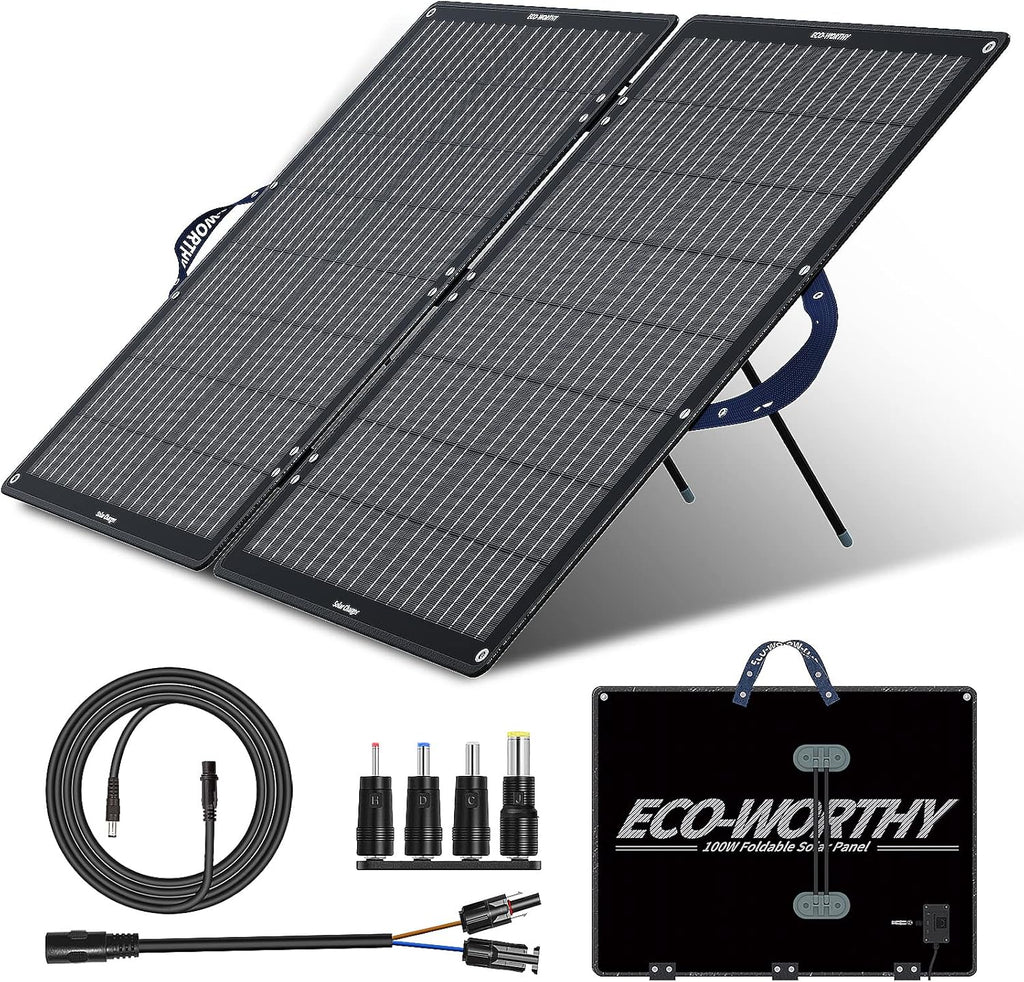 100W Portable Foldable Solar Panel Kit with Adjustable Kickstand Z10159