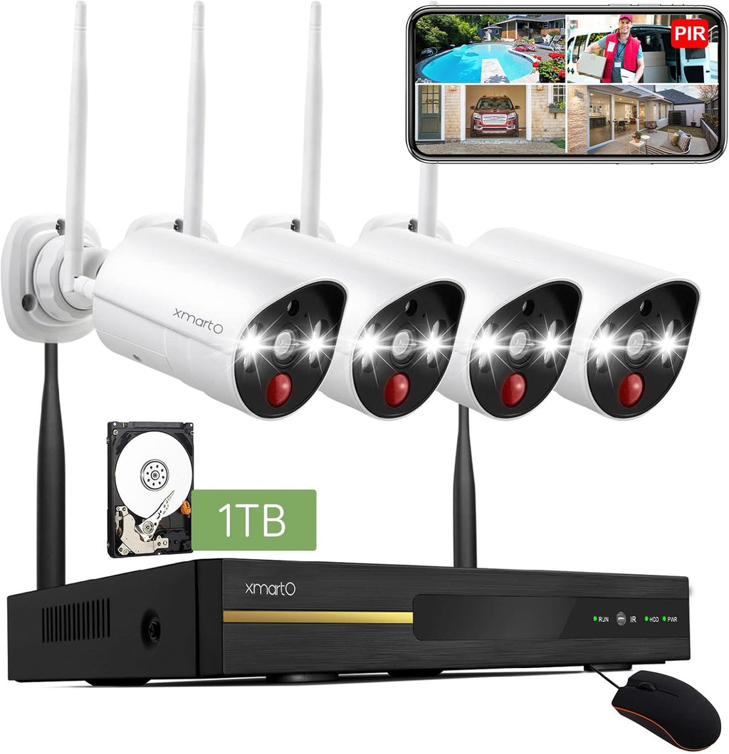 2K HD Wireless Security Camera System with Color Night Vision W1797