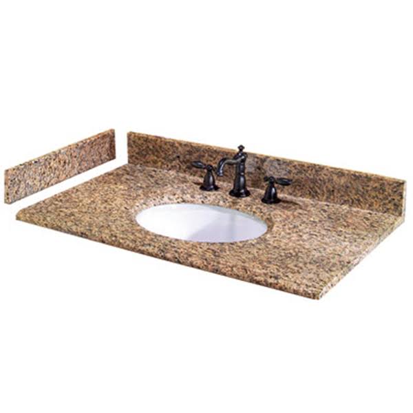31x22 Golden Hill Granite Vanity Top with White Bowl N749514