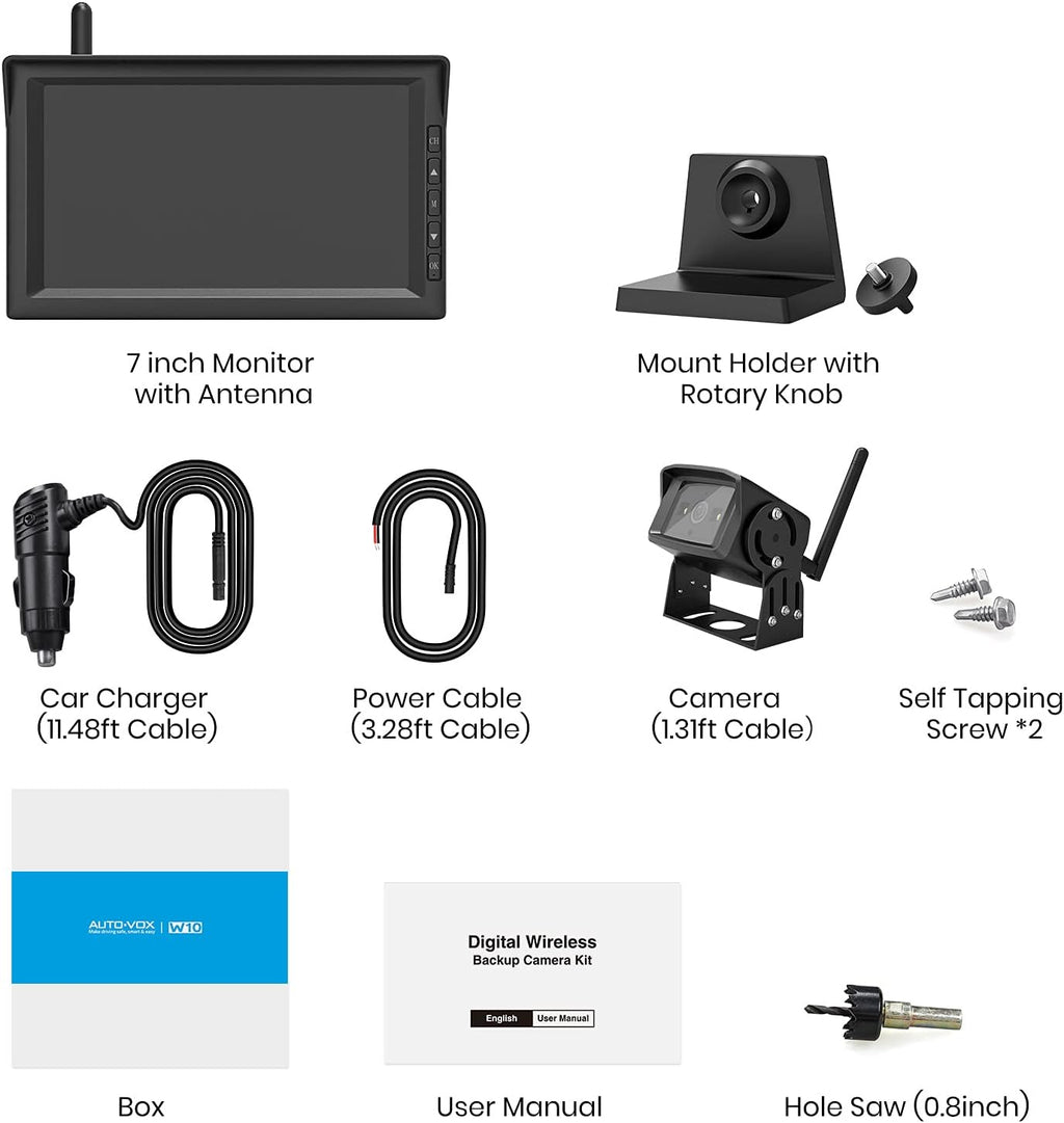 Wireless Backup Camera with 7-Inch Split Screen Monitor H960