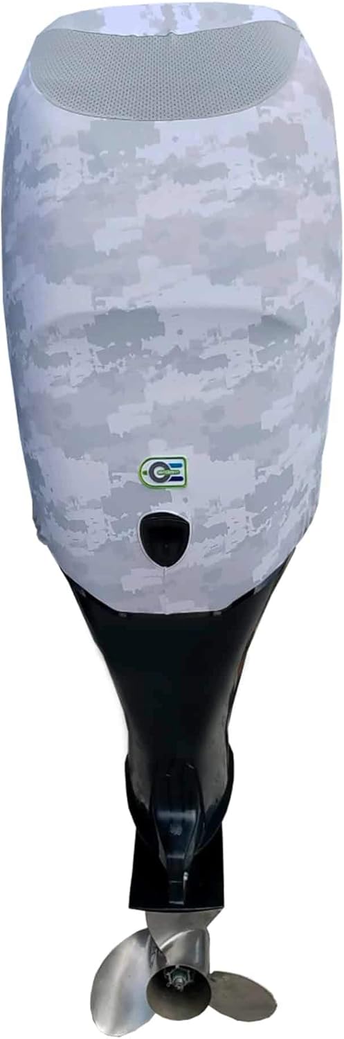Grey Digital Camo Outboard Motor Cover N442800