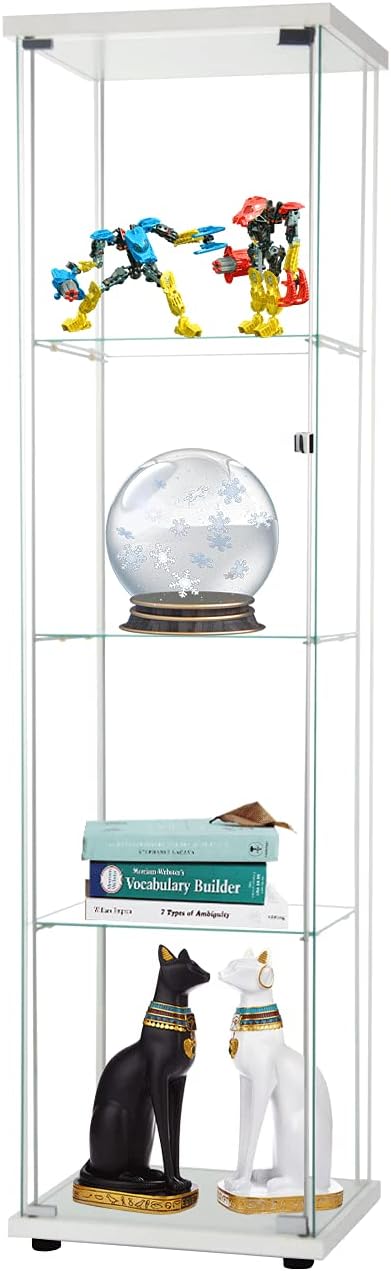 4-Shelf Glass Display Cabinet with Door V29439
