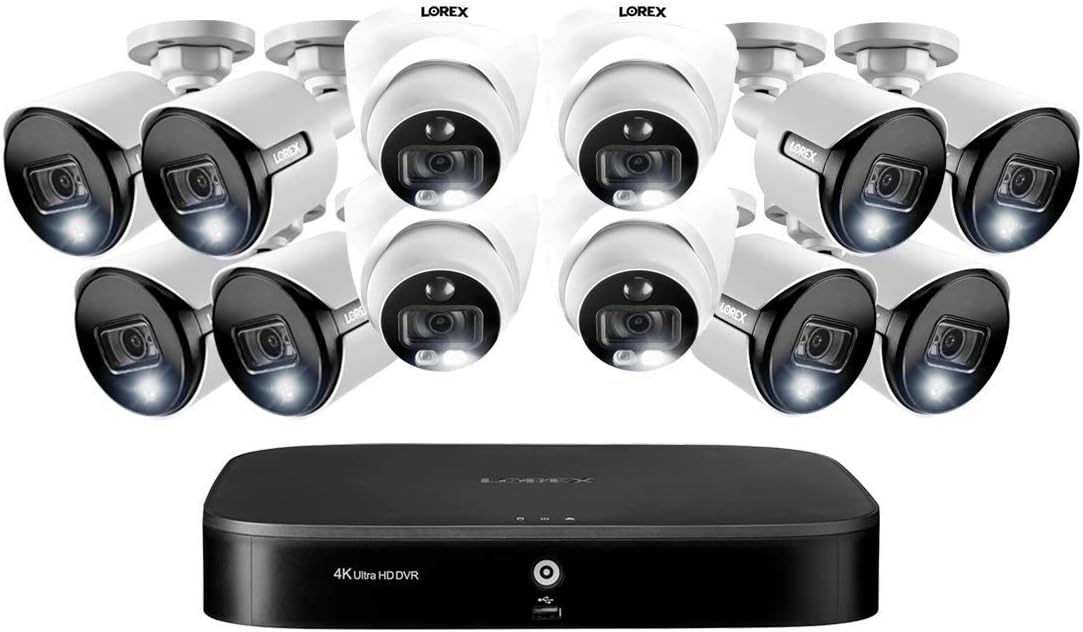 16-Channel 4K UHD DVR Surveillance System with 3TB and 12 4K UHD Cameras F7270