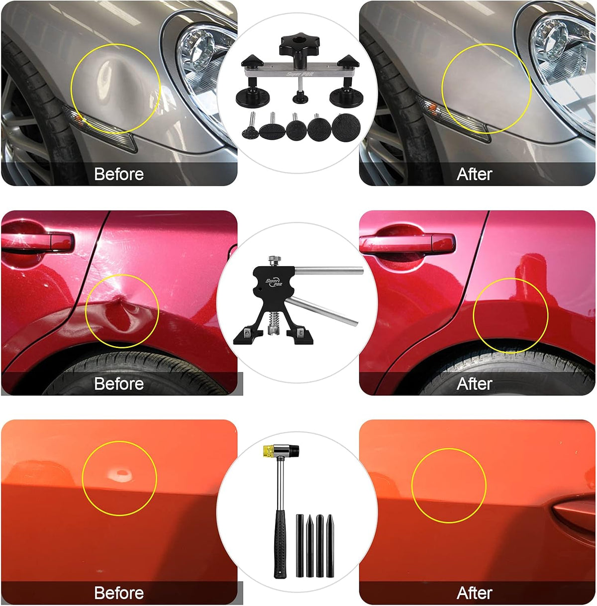 Dent Repair Kit with LED Light Board and Storage Bag T662
