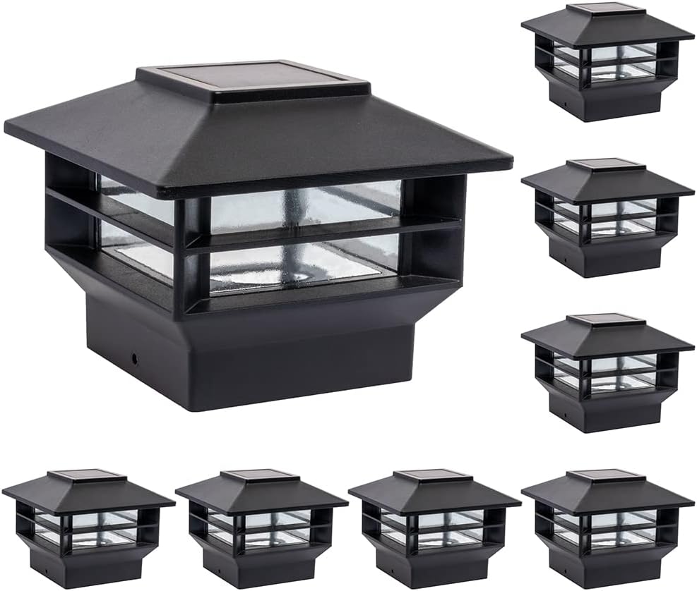 Two Tier Solar Post Cap Lights 12 Pack White M175572