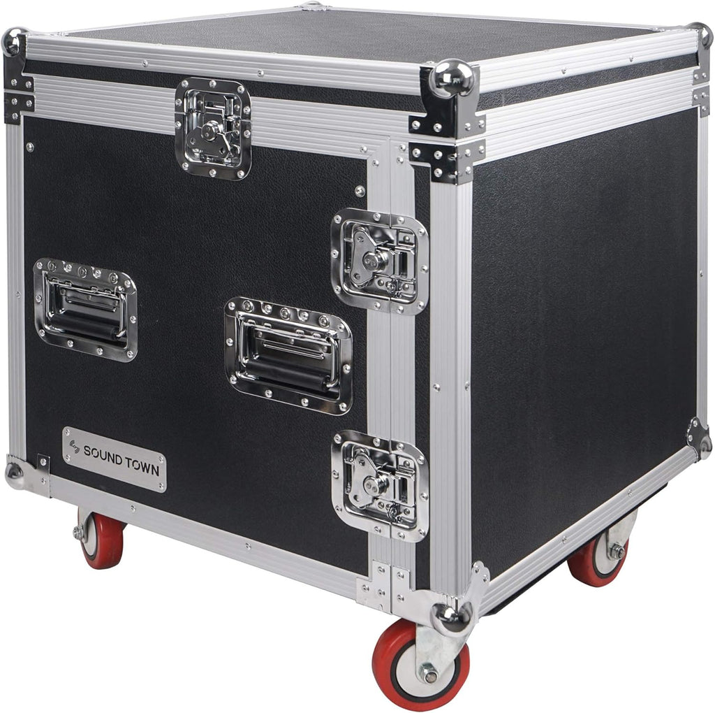 10U ATA Rack Case with 11U Slant Mixer Top and Casters R36732