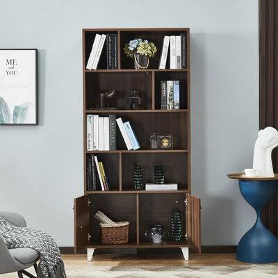 Modern Bookcase with 2 Doors F754