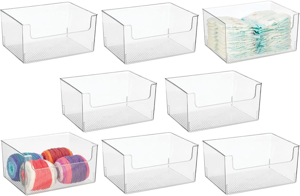 Clear Plastic Storage Organizer Bin 8 Pack L427460
