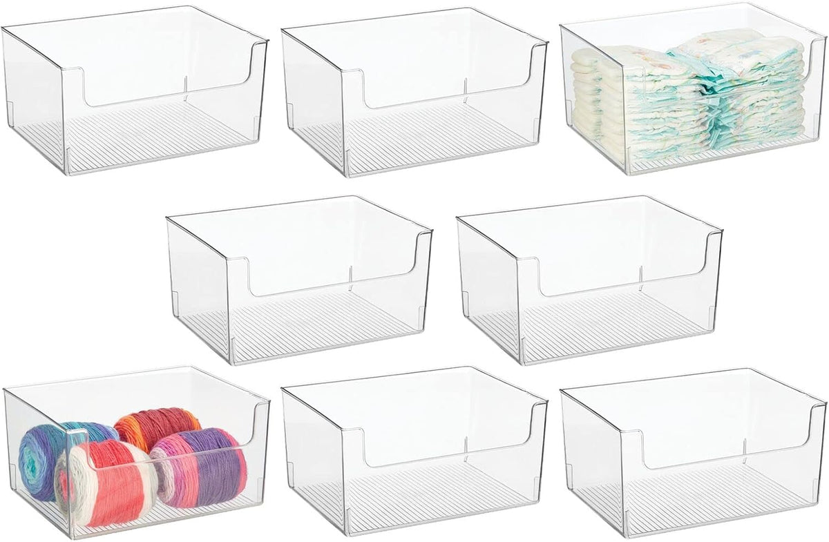 Clear Plastic Storage Organizer Bin 8 Pack L427460
