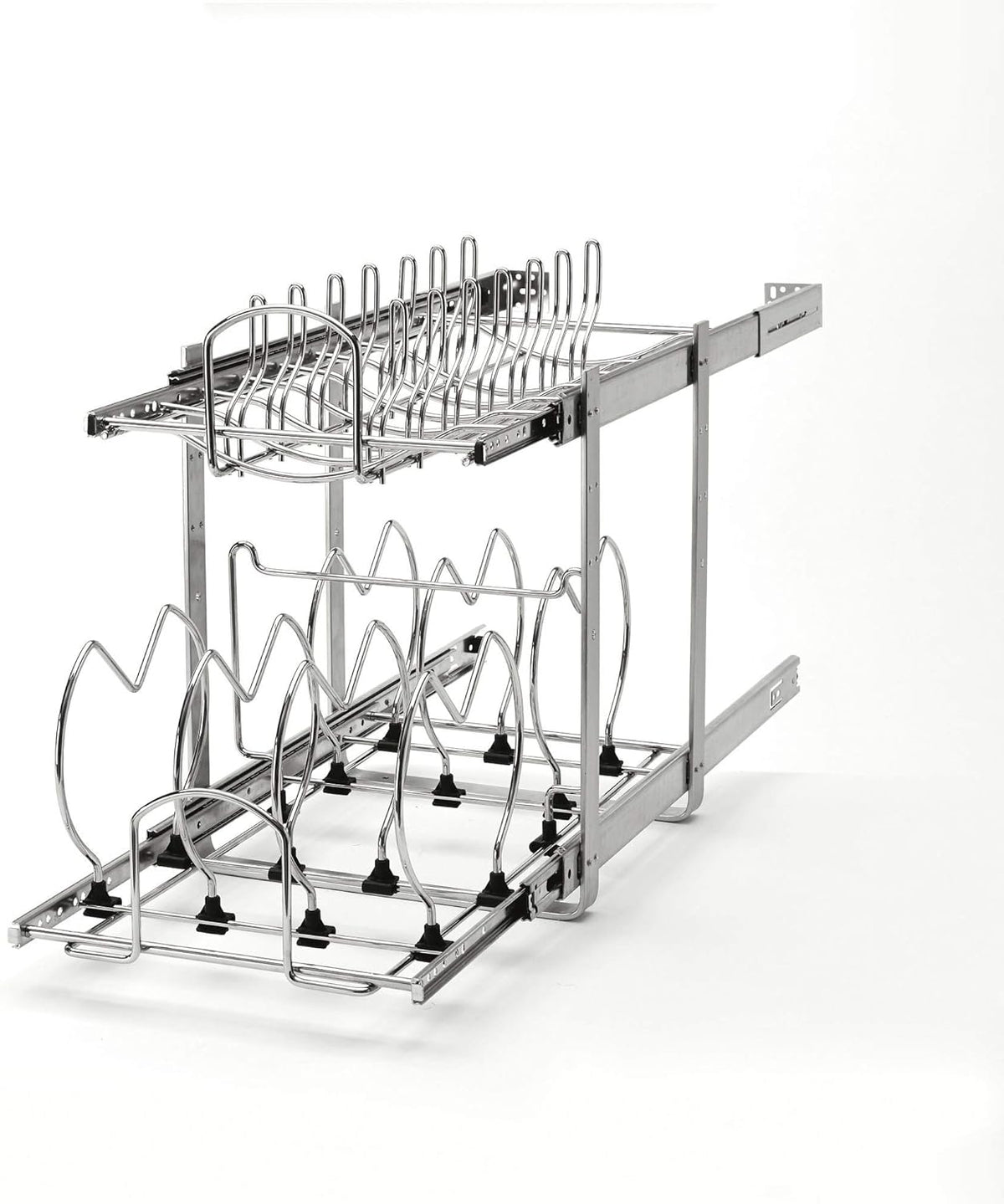 12-Inch 2-Tier Wire Pull Out Kitchen Cabinet Organizer, Chrome L63072