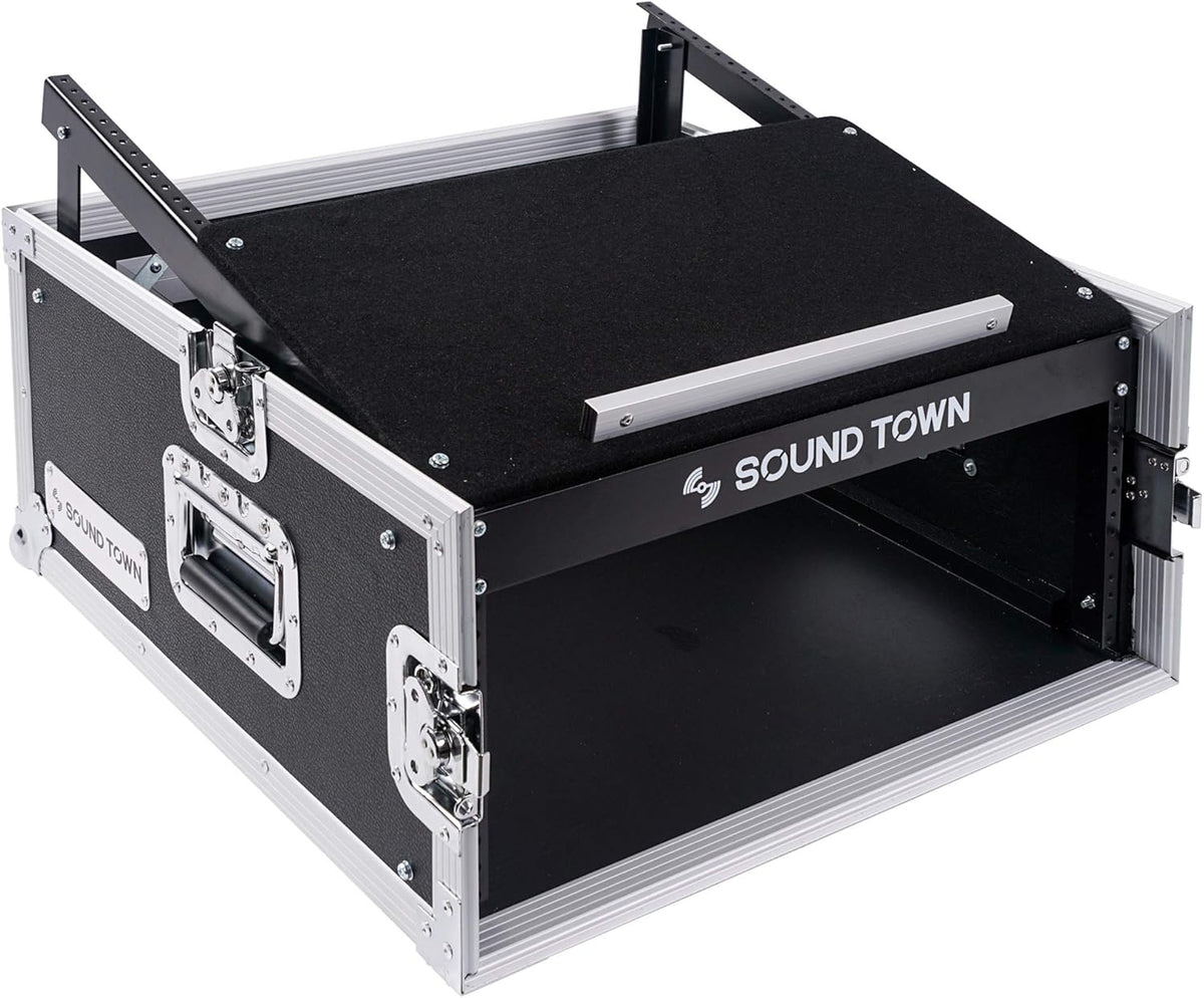 4U PA DJ Pro Audio Rack Case with 13U Slant Mixer Top O264549
