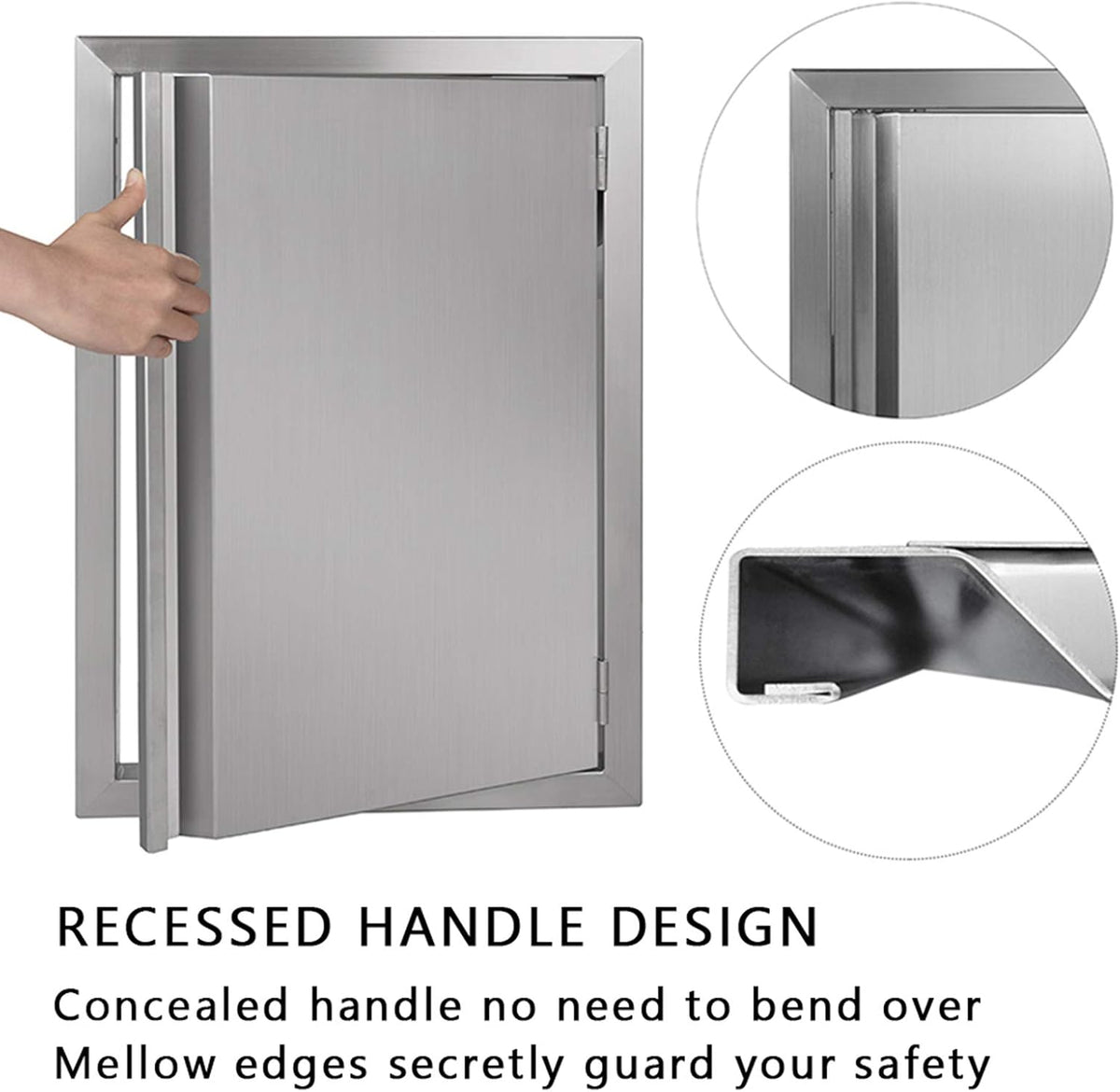 Single BBQ Access Door 304 Stainless 17 W x 24 H W9006