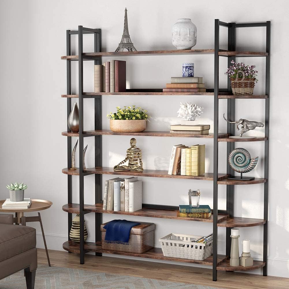 6-Shelf Bookcase with Metal Frame R34640