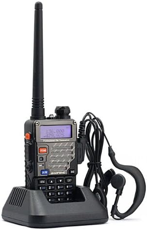 Black Handheld Two Way Radio with Earpiece G46312