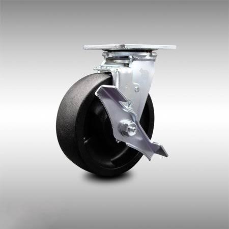 6” Glass Filled Nylon Swivel Caster with Top Lock Brake U810026