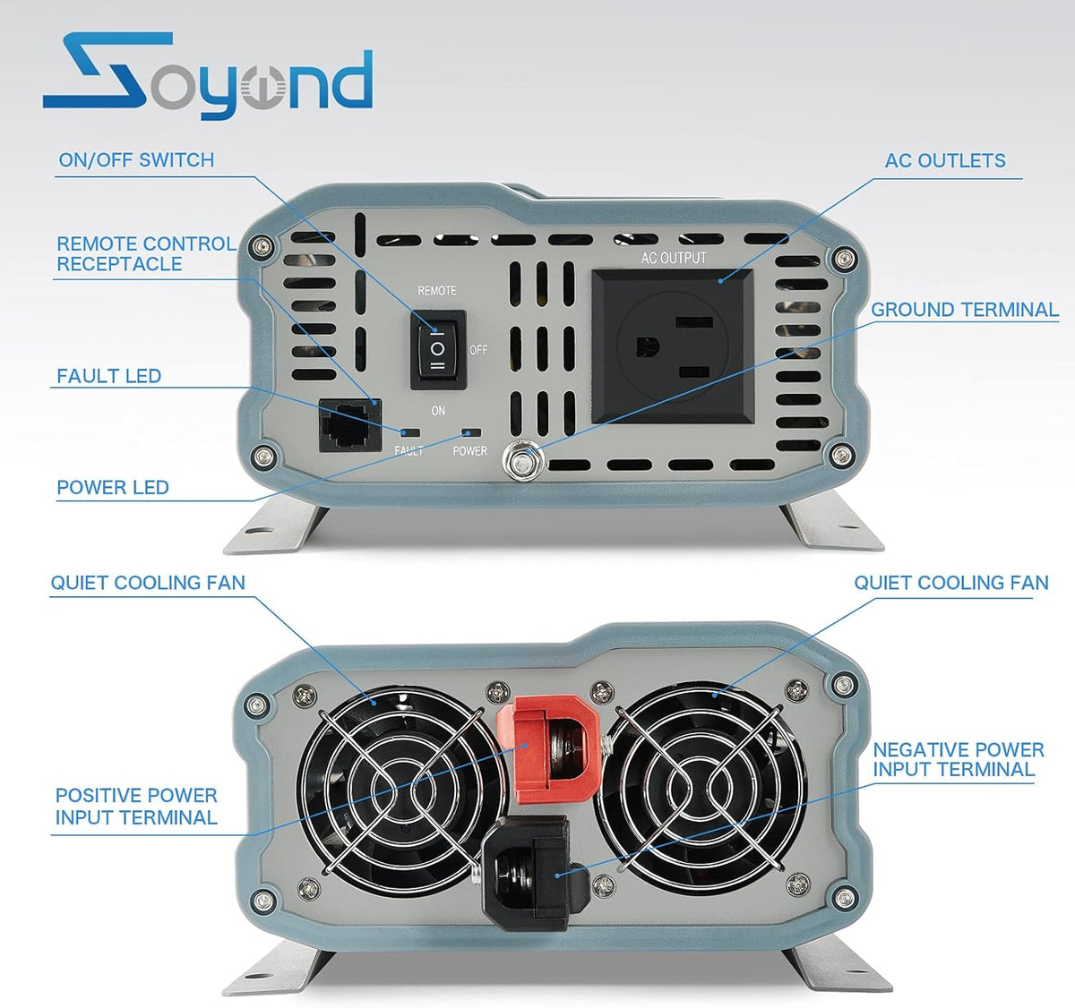 Pure Sine Wave 2000 Watt Power Inverter with Remote Controller X573107