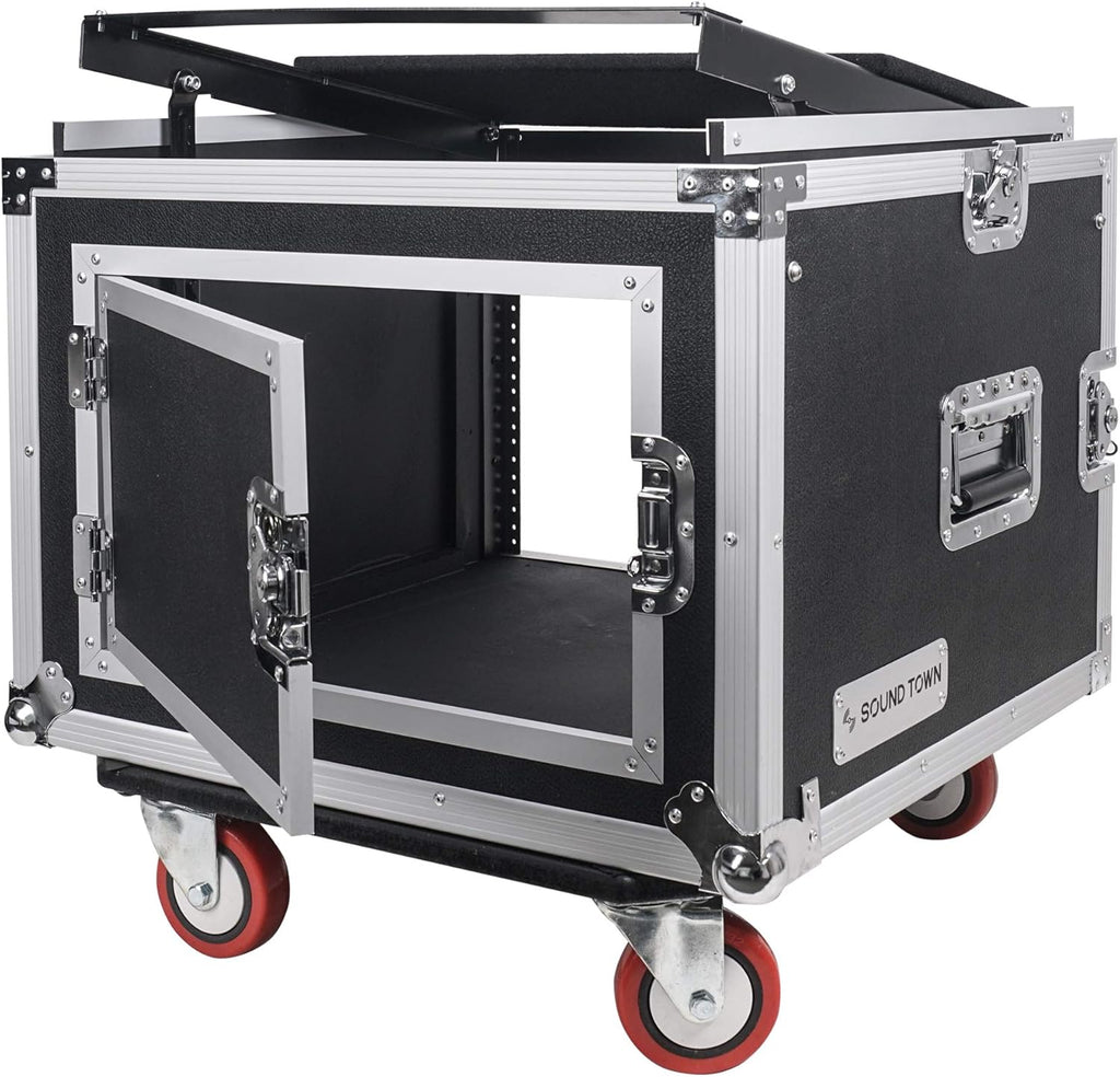 10U ATA Rack Case with 11U Slant Mixer Top and Casters R36732