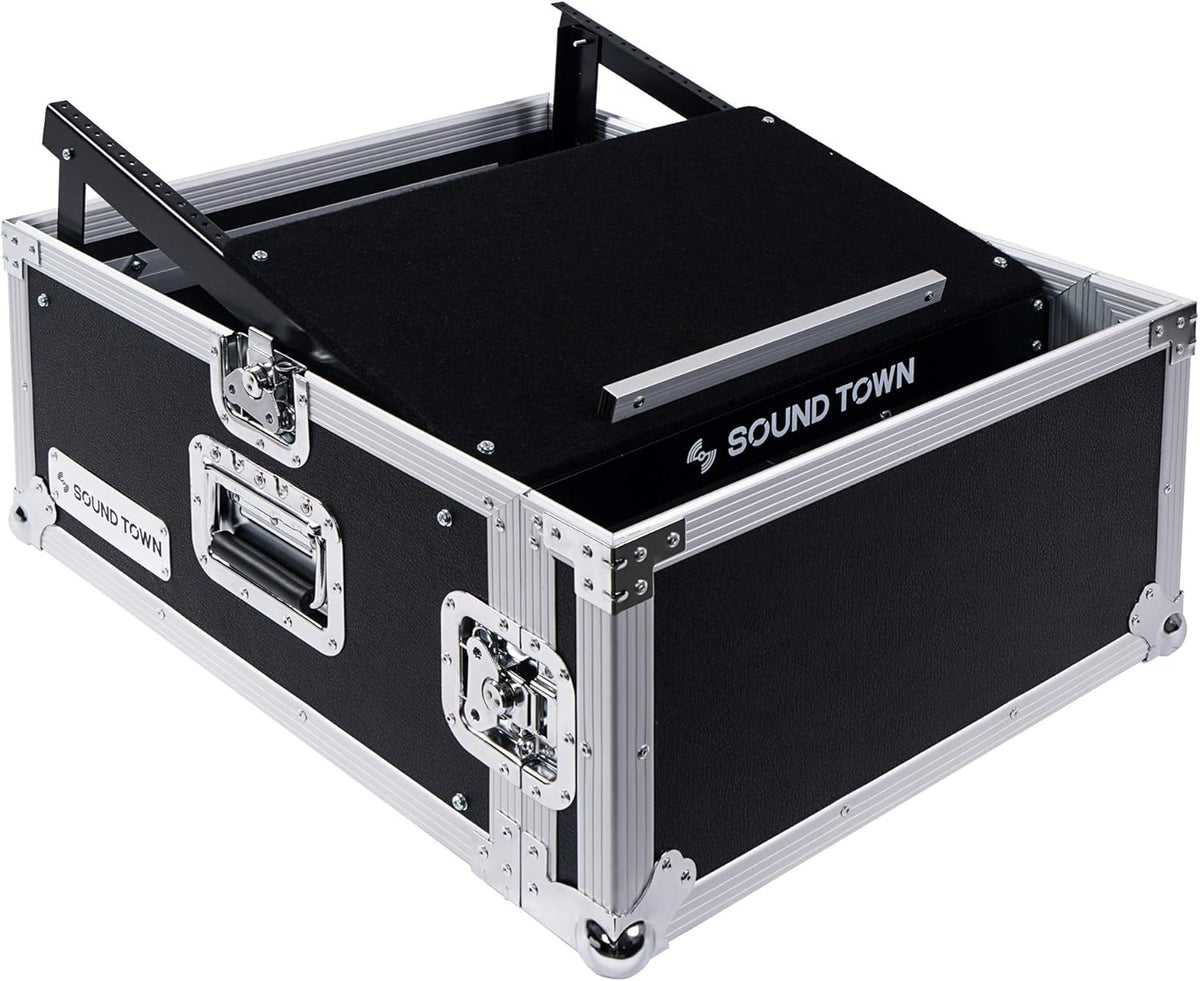 4U PA DJ Pro Audio Rack Case with 13U Slant Mixer Top O264549