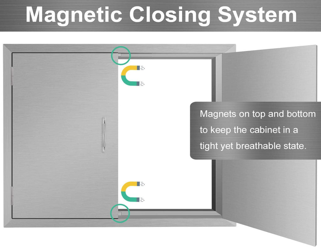 Stainless Steel Double Wall Outdoor Kitchen Doors 31W x 24H Inch X3207