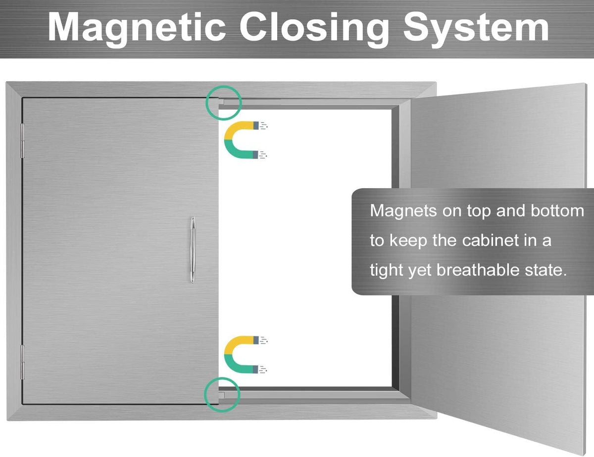 Stainless Steel Double Wall Outdoor Kitchen Doors 31W x 24H Inch X3207