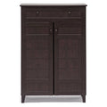 Dark Brown Wood Shoe Cabinet Q392566