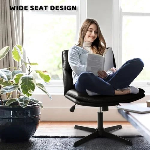 Armless High-Back Wide Seat Office Desk Chair D494525