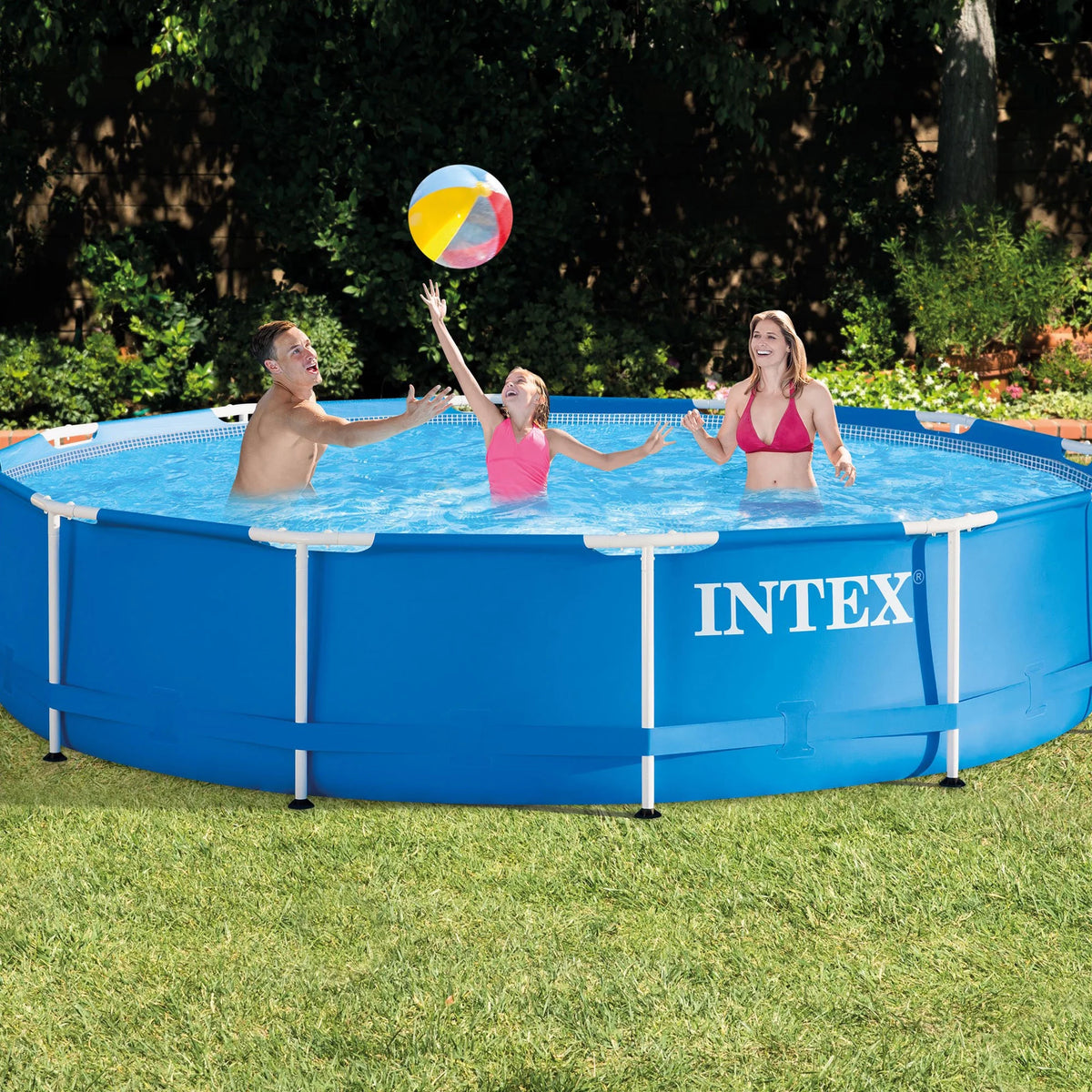 12'x30 Metal Frame Swimming Pool with Filter Pump & Pool Cover K670