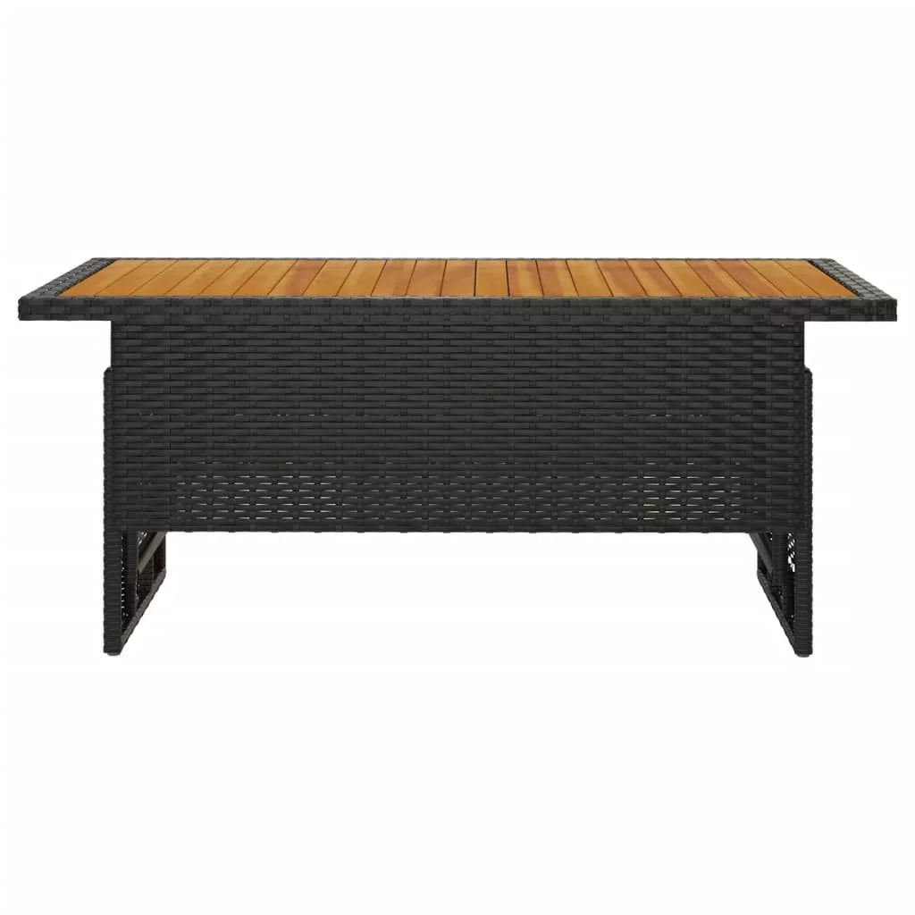 Black Solid Wood Acacia & Poly Rattan Patio Table R802