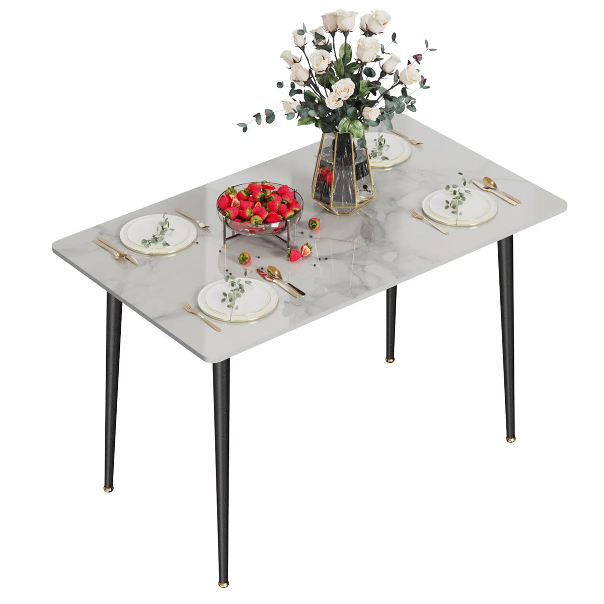 Sintered Stone Dining Table with Metal Legs M772786