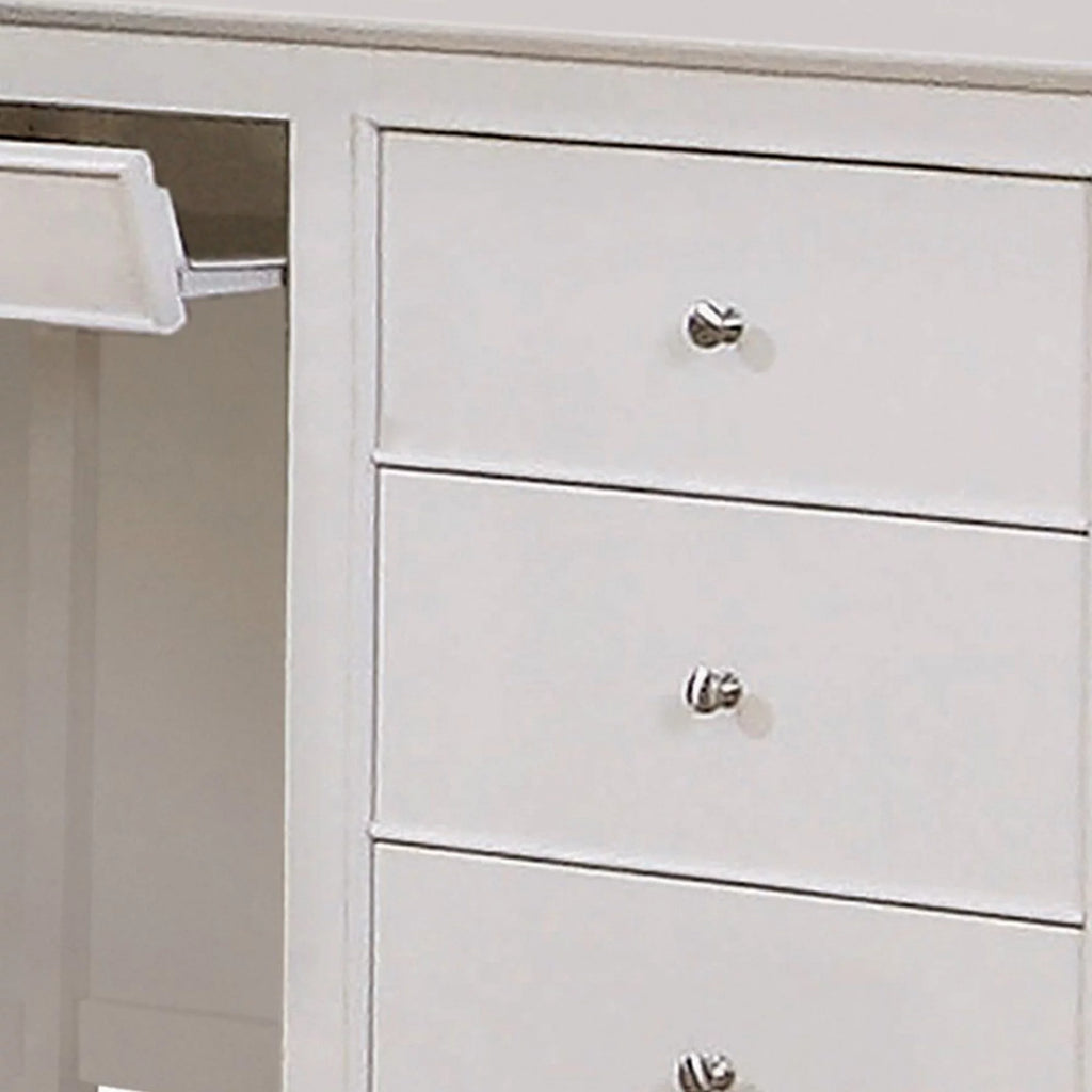 White 48 Inch 3 Drawer Writing Desk with Keyboard Tray D761482