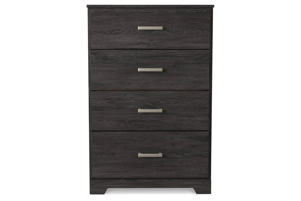 Black Four Drawer Engineered Wood Chest A7577