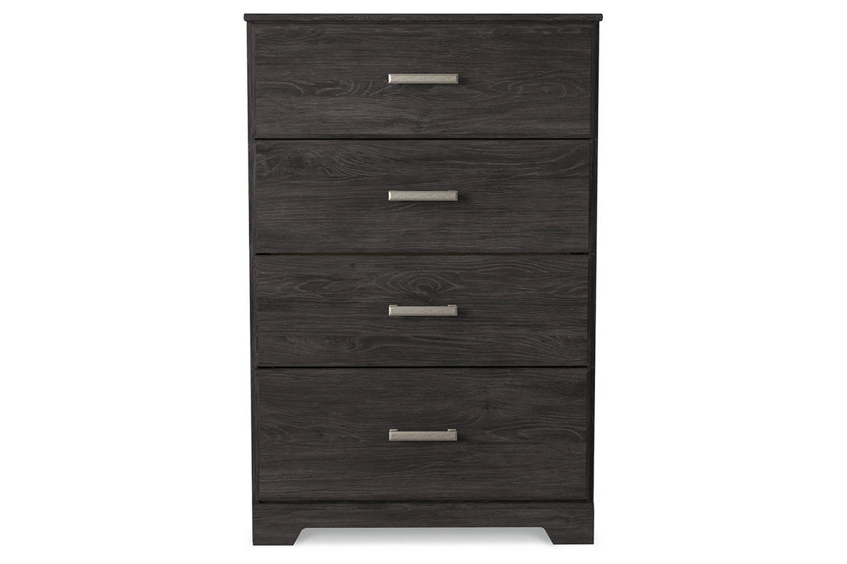 Black Four Drawer Engineered Wood Chest A7577
