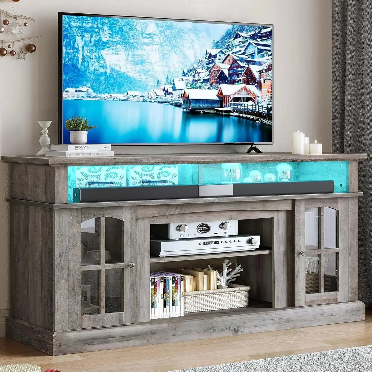 Dark Rustic Oak TV Stand K718468