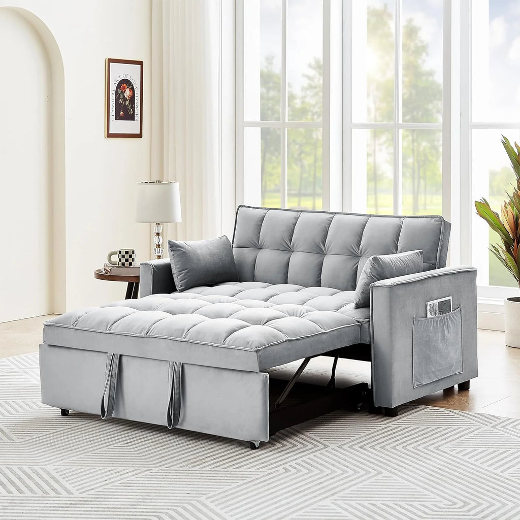 Velvet Convertible Sleeper Sofa Bed Q27030