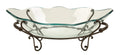 Clear Tempered Glass Serving Bowl with Metal Base G2898
