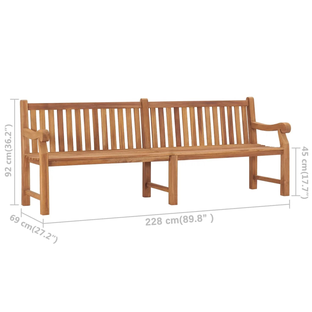 Teak Wood Garden Bench with Armrest A16989