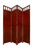 4 Panel Solid Wood Room Divider Walnut J721