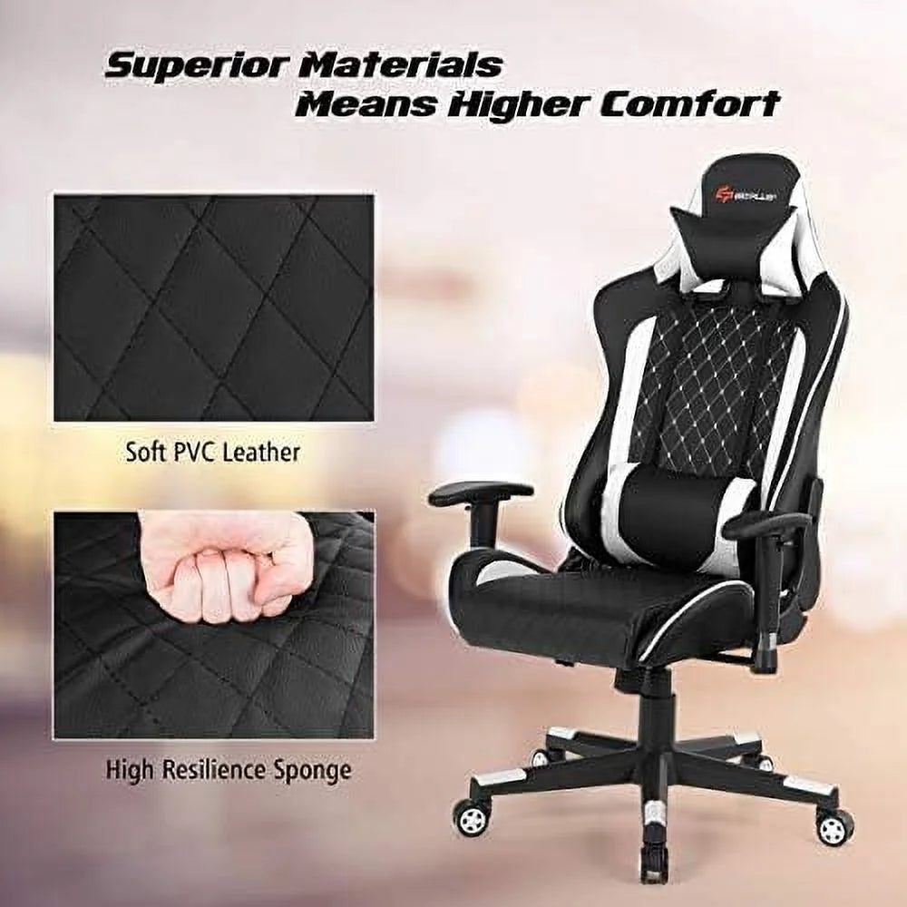 White Gaming Recliner Chair R7798