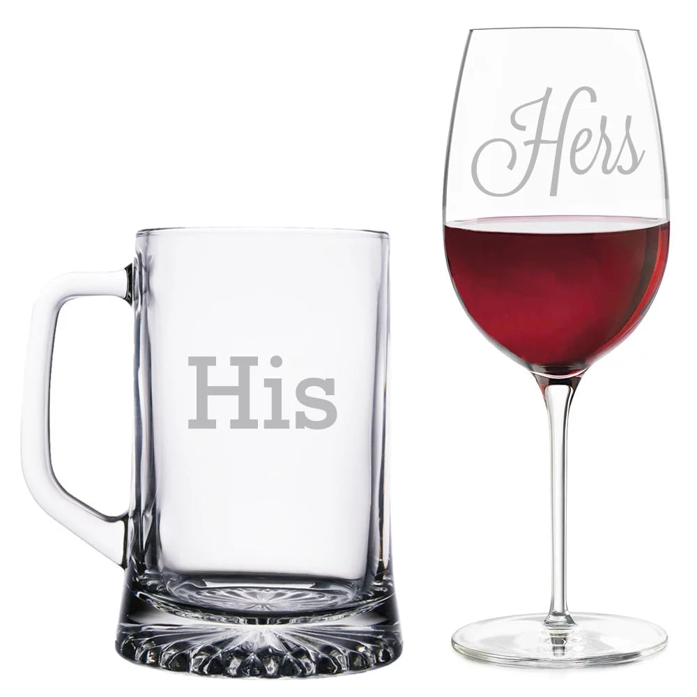 Beer Mug and Wine Glass Set A851846